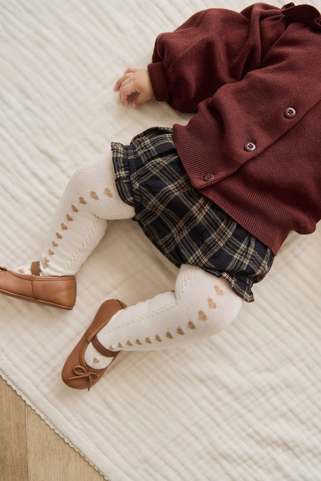 Collant Cœur en coton jacquard avec fil certifié Oeko-Tex pour fille