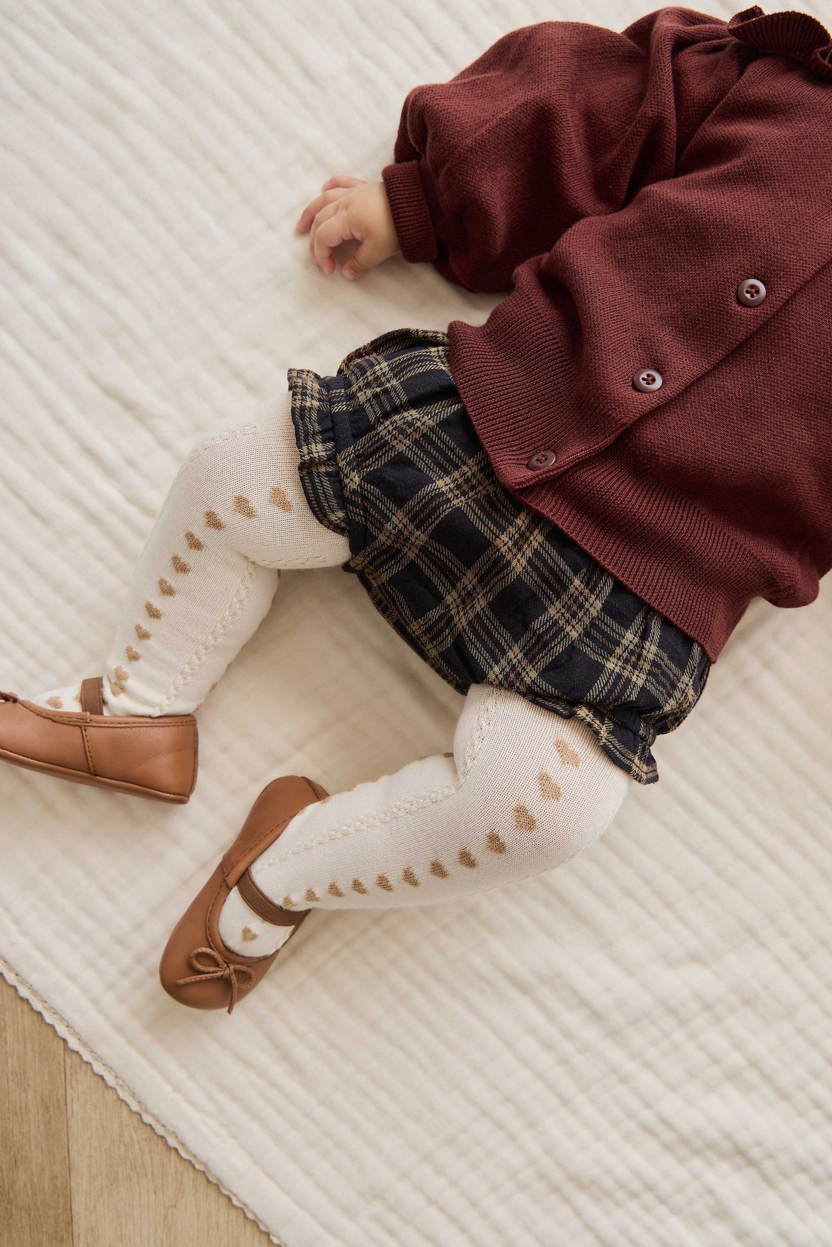 Collant Cœur en coton jacquard avec fil certifié Oeko-Tex pour fille