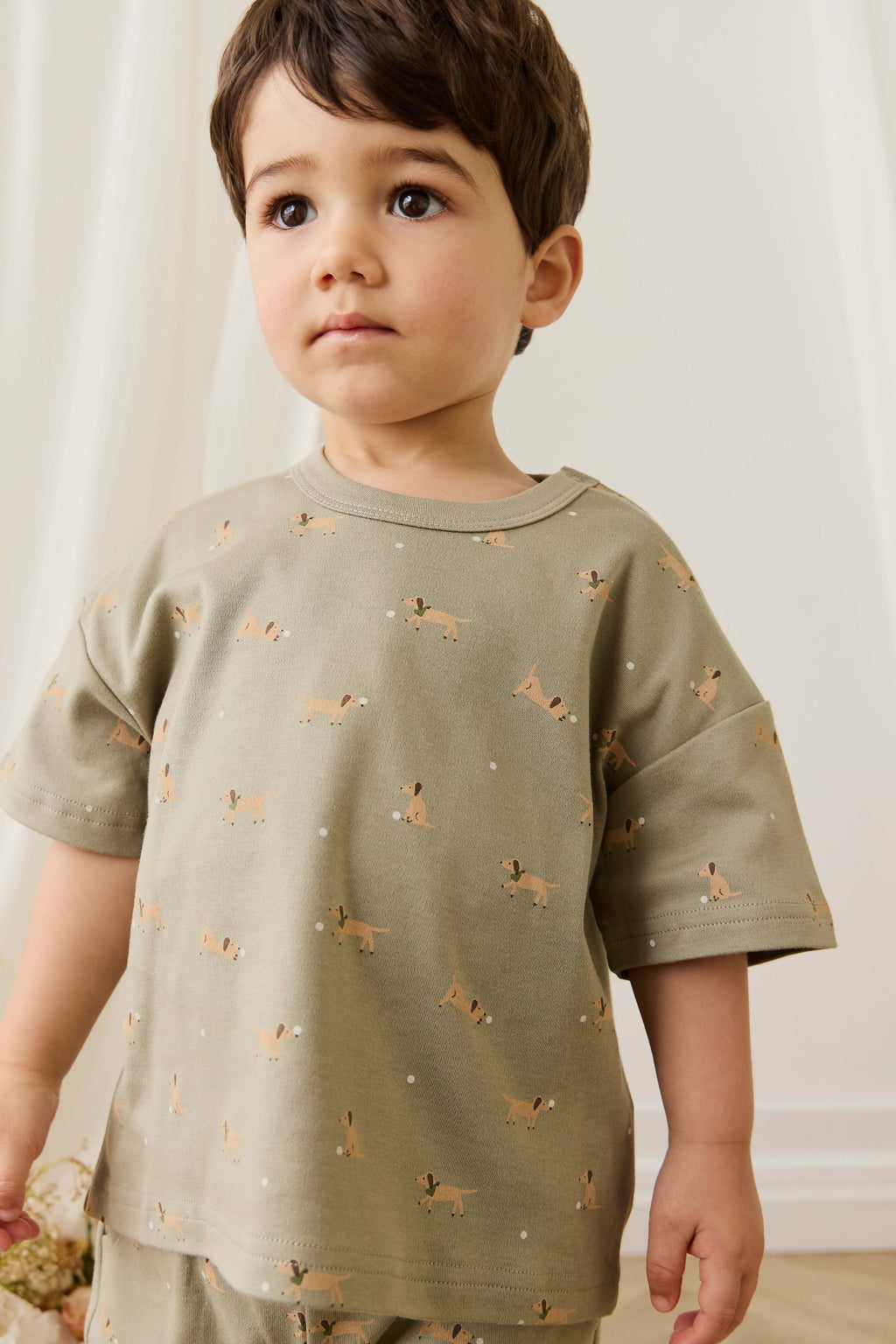 T-shirt décontracté en coton Pima imprimé ballon de football vert résistant aux plis pour enfants