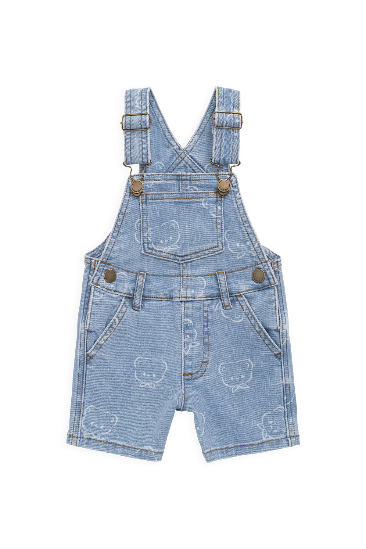 Salopette courte classique en coton avec bretelles réglables et poche bavette pour bébés et tout-petits