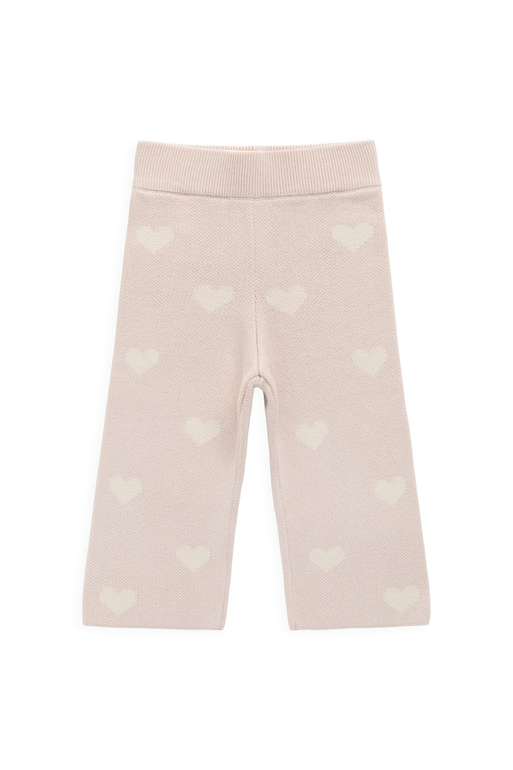 Pantalon large en tricot jacquard de coton doux avec taille élastique pour filles