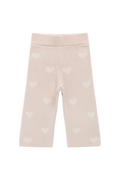 Pantalon large en tricot jacquard de coton doux avec taille élastique pour filles