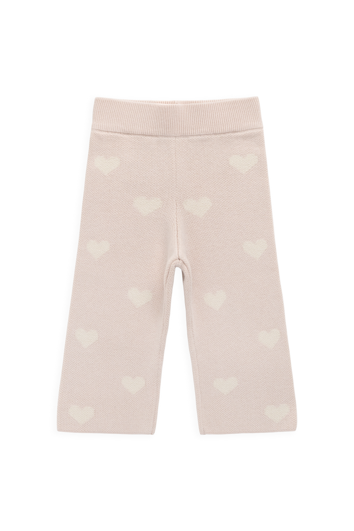 Pantalon large en tricot jacquard de coton doux avec taille élastique pour filles