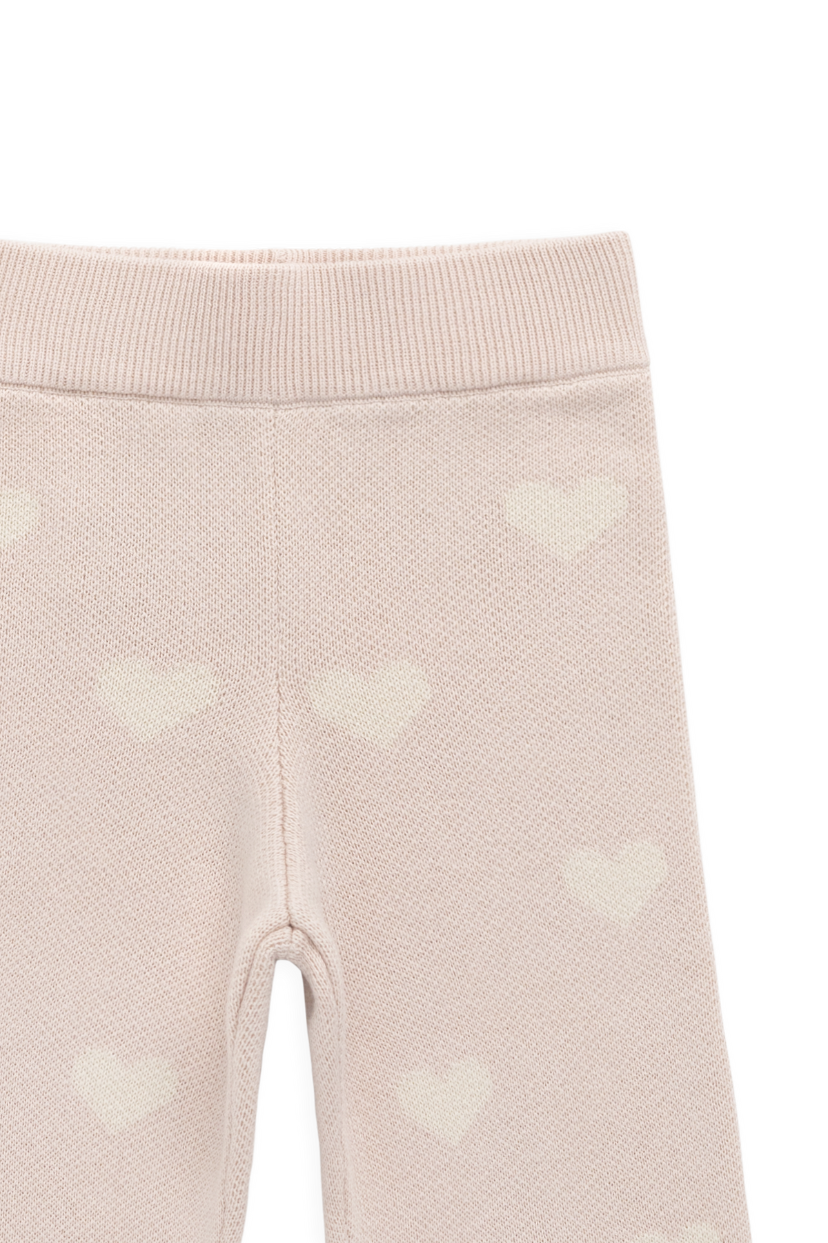 Pantalon large en tricot jacquard de coton doux avec taille élastique pour filles