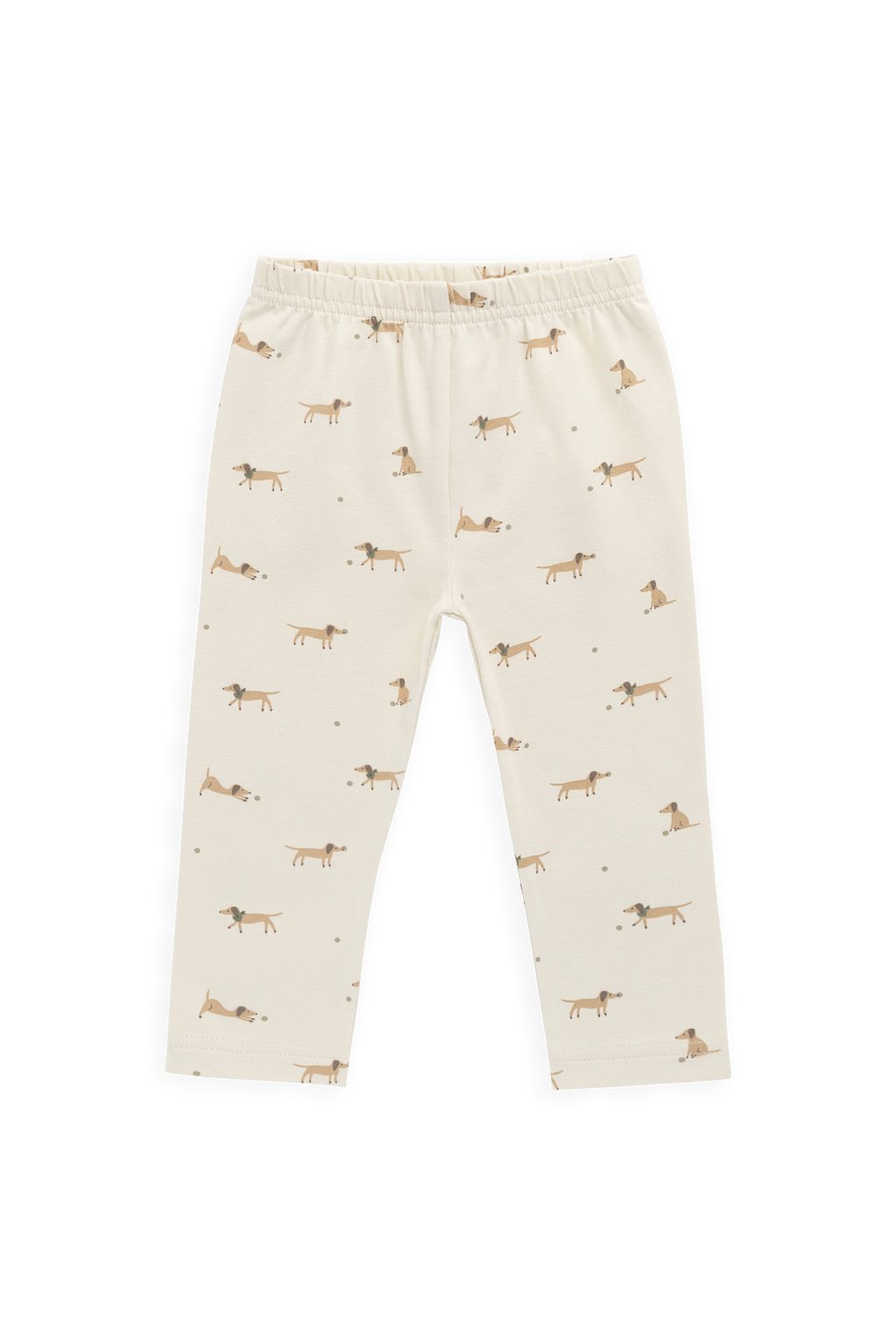 Legging décontracté en coton bio imprimé crème avec taille élastique pour tous les jours