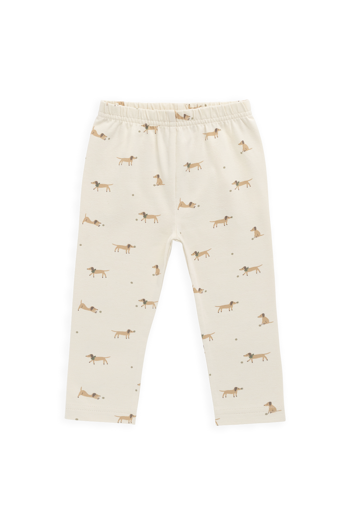 Legging décontracté en coton bio imprimé crème avec taille élastique pour tous les jours