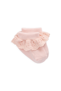 Chaussettes en coton à volants et motif délicat, extensibles pour un port quotidien