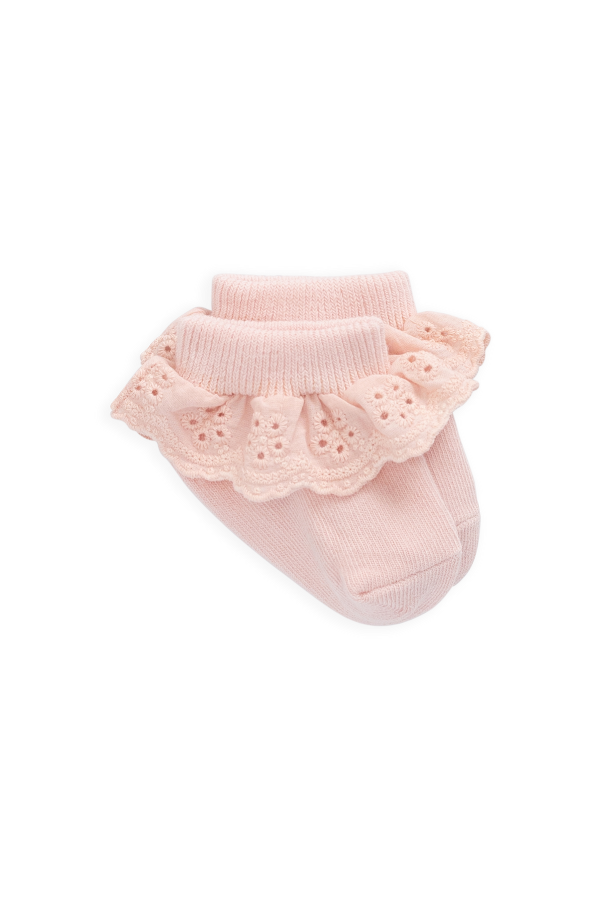 Chaussettes en coton à volants et motif délicat, extensibles pour un port quotidien