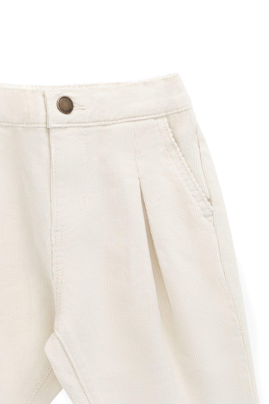 Pantalon plissé classique en coton neutre et chaud, avec coupe ajustée pour le quotidien