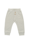 Pantalon classique en coton Pima à rayures vertes et blanches avec taille élastiquée pour bébés et tout-petards