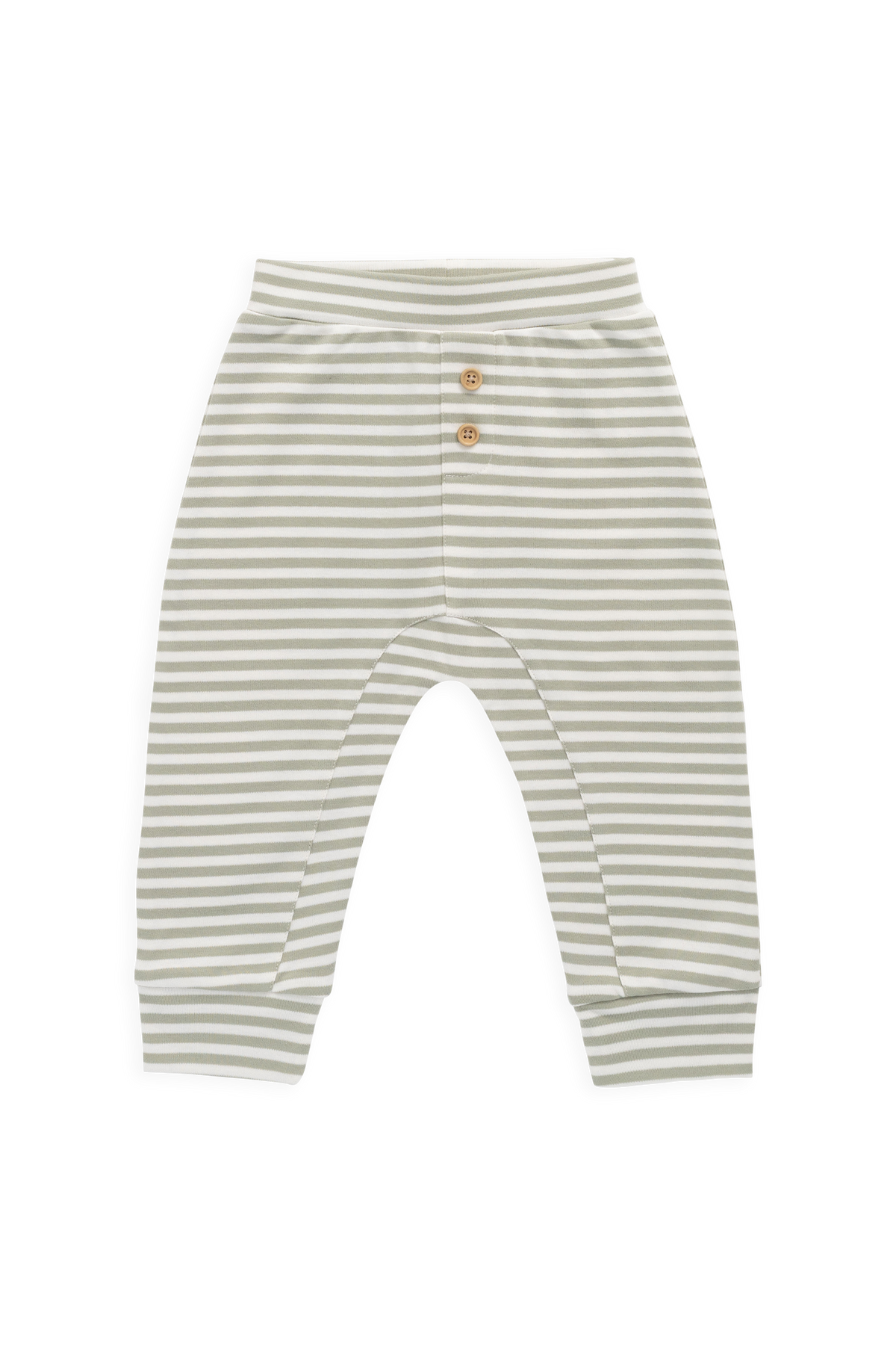 Pantalon classique en coton Pima à rayures vertes et blanches avec taille élastiquée pour bébés et tout-petards