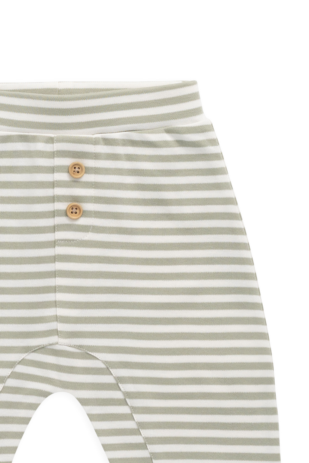 Pantalon classique en coton Pima à rayures vertes et blanches avec taille élastiquée pour bébés et tout-petards
