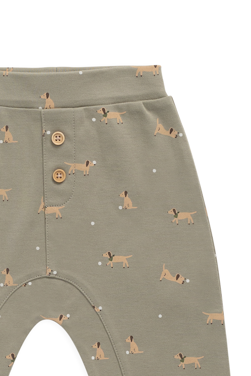 Pantalon Enfant en Coton Pima Vert Ludique à Imprimé Balles et Taille Élastique