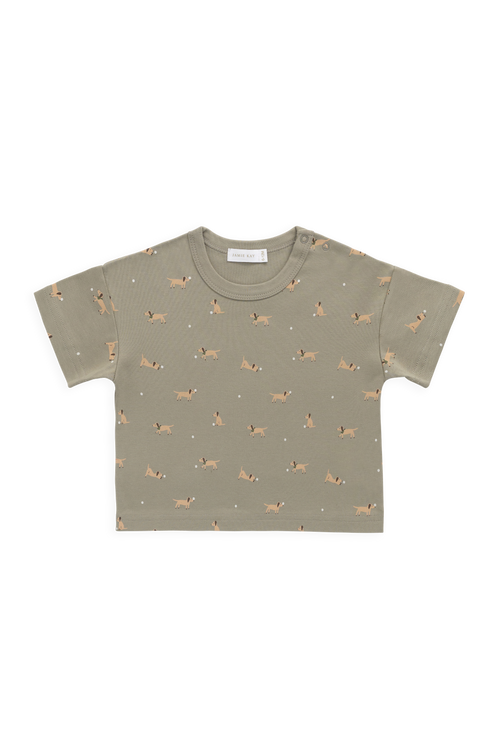T-shirt décontracté en coton Pima imprimé ballon de football vert résistant aux plis pour enfants