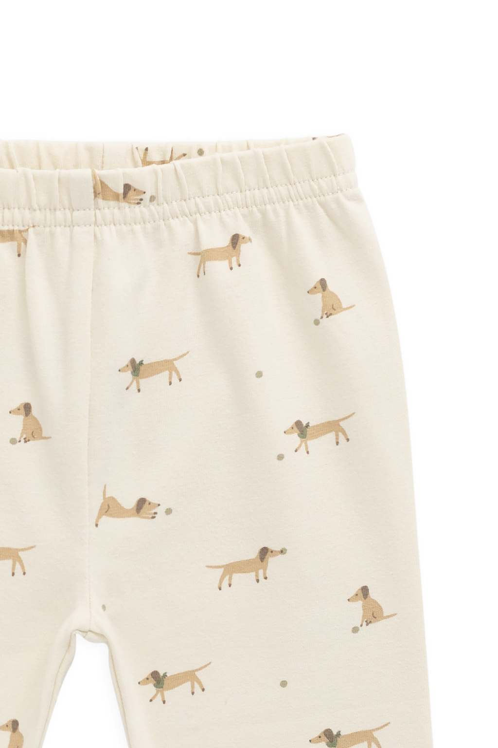 Legging décontracté en coton bio imprimé crème avec taille élastique pour tous les jours